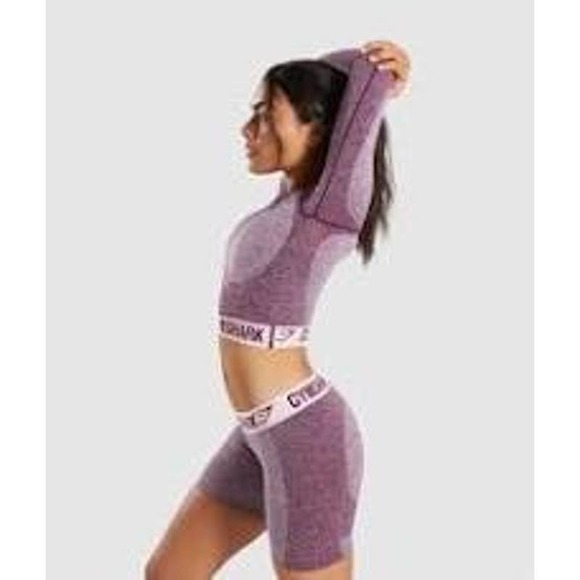 Gymshark Flex Longsleeve Crop Top – Dark Ruby, Size Medium - Picture 2 of 4